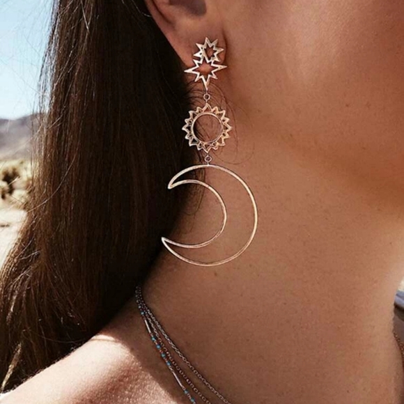 Sun and moon earrings - Picture 6 of 7